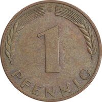 سکه 1 فینیگ 1968G جمهوری فدرال - EF45 - آلمان