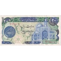 اسکناس 200 ریال (اردلان - مولوی) بدون فیلیگران - تک - AU50 - جمهوری اسلامی