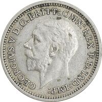سکه 3 پنس 1936 جرج پنجم - EF45 - انگلستان