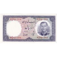 اسکناس 10 ریال 1337 - تک - UNC64 - محمد رضا شاه