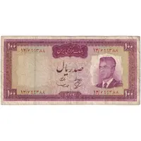 اسکناس 100 ریال 1342 - تک - VF20 - محمد رضا شاه