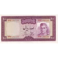 اسکناس 100 ریال (آموزگار - جهانشاهی) ارور کادر - تک - UNC63 - محمد رضا شاه