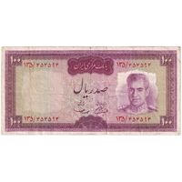 اسکناس 100 ریال (آموزگار - سمیعی) نوشته قرمز - تک - VF30 - محمد رضا شاه