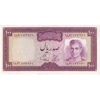 اسکناس 100 ریال (آموزگار - سمیعی) نوشته سیاه - تک - UNC62 - محمد رضا شاه