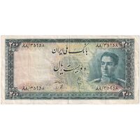 اسکناس 200 ریال سری سوم - تک - VF35 - محمد رضا شاه