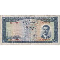 اسکناس 200 ریال 1330 - تک - VF35 - محمد رضا شاه