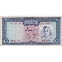 اسکناس 200 ریال (آموزگار - جهانشاهی) - تک - VF30 - محمد رضا شاه