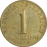 سکه 1 شیلینگ 1960 جمهوری دوم - EF45 - اتریش