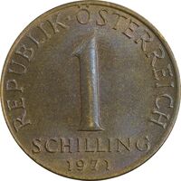 سکه 1 شیلینگ 1971 جمهوری دوم - AU58 - اتریش