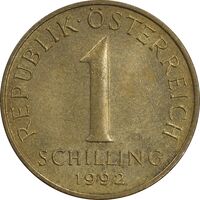 سکه 1 شیلینگ 1992 جمهوری دوم - MS61 - اتریش