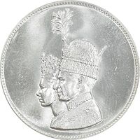مدال نقره جشن تاجگذاری 1346 - MS64 - محمد رضا شاه