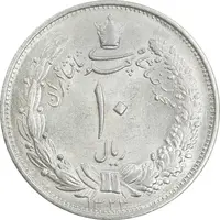 سکه 10 ریال 1323 - MS63 - محمد رضا شاه
