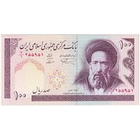 اسکناس 100 ریال (نمازی - نوربخش) - فیلیگران الله - تک - UNC63 - جمهوری اسلامی
