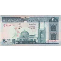 اسکناس 200 ریال (نمازی - نوربخش) فیلیگران الله - شماره کوچک - تک - UNC63 - جمهوری اسلامی