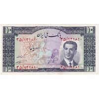 اسکناس 10 ریال 1332 - تک - AU58 - محمد رضا شاه