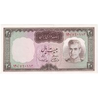 اسکناس 20 ریال (آموزگار - سمیعی) - تک - UNC64 - محمد رضا شاه