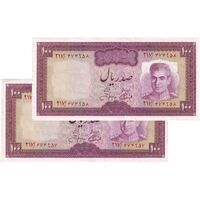 اسکناس 100 ریال (آموزگار - جهانشاهی) - جفت - EF45 - محمد رضا شاه