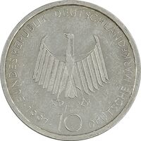 سکه 10 مارک 1997 صدمین سالگرد موتور دیزل - AU55 - آلمان