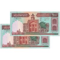اسکناس 1000 ریال (نمازی - نوربخش) شماره بزرگ - جفت - UNC62 - جمهوری اسلامی