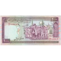 اسکناس 2000 ریال (نوربخش - عادلی) امضاء کوچک - شماره بزرگ - تک - AU58 - جمهوری اسلامی