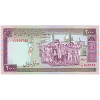 اسکناس 2000 ریال (نمازی - نوربخش) فیلیگران امام - شماره مزاحم - تک - UNC63 - جمهوری اسلامی