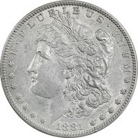 سکه یک دلار 1881O مورگان - AU55 - آمریکا