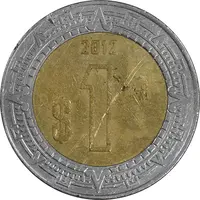 سکه 1 پزو 2012 ایالات متحده - AU50 - مکزیک