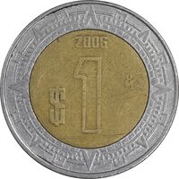 سکه 1 پزو 2006 ایالات متحده - AU50 - مکزیک