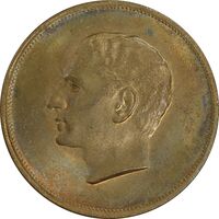 مدال برنز بیست و پنجمین سال سلطنت 1344 - UNC - محمدرضا شاه