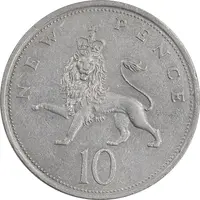 سکه 10 نیو پنس 1969 الیزابت دوم - EF45 - انگلستان