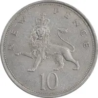 سکه 10 نیو پنس 1968 الیزابت دوم - AU50 - انگلستان