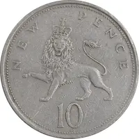 سکه 10 نیو پنس 1968 الیزابت دوم - EF40 - انگلستان