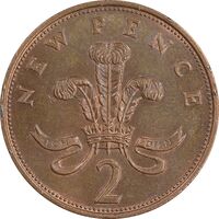سکه 2 نیو پنس 1971 الیزابت دوم - AU58 - انگلستان