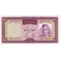 اسکناس 100 ریال (آموزگار - سمیعی) نوشته قرمز - تک - UNC61 - محمد رضا شاه