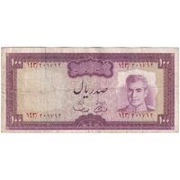 اسکناس 100 ریال (آموزگار - سمیعی) نوشته سیاه - تک - VF30 - محمد رضا شاه