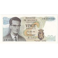اسکناس 20 فرانک 1964 بودئون یکم - تک - UNC64 - بلژیک