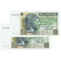 اسکناس 5 دینار 2008 جمهوری - جفت - UNC61 - تونس