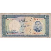 اسکناس 200 ریال 1337 - تک - VF25 - محمد رضا شاه