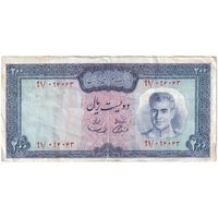 اسکناس 200 ریال (آموزگار - سمیعی) نوشته سیاه - تک - EF40 - محمد رضا شاه