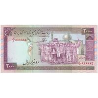 اسکناس 2000 ریال (نوربخش - عادلی) امضاء بزرگ - شماره بزرگ - شماره نیمه رند - تک - UNC62 - جمهوری اسلامی