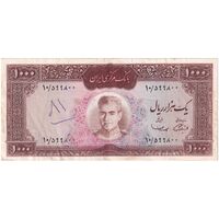 اسکناس 1000 ریال (آموزگار - سمیعی) نوشته قرمز - تک - EF40 - محمد رضا شاه