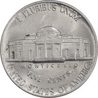 سکه 5 سنت 1982P جفرسون - AU58 - آمریکا