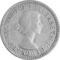 سکه 6 پنس 1955 الیزابت دوم - EF40 - انگلستان