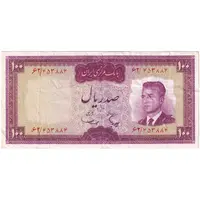 اسکناس 100 ریال (هویدا - سمیعی) - تک - EF40 - محمد رضا شاه