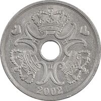 سکه 5 کرون 2002 مارگرته دوم - AU55 - دانمارک
