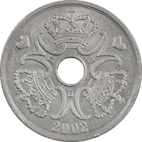 سکه 5 کرون 2002 مارگرته دوم - AU55 - دانمارک