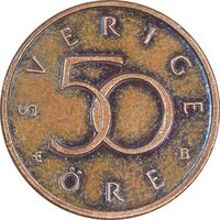 سکه 50 اوره 2000 کارل شانزدهم گوستاو - EF45 - سوئد