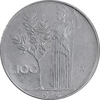 سکه 100 لیره 1976 جمهوری - AU50 - ایتالیا