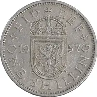 سکه 1 شیلینگ 1957 الیزابت دوم - سپر اسکاتلند - EF40 - انگلستان