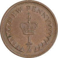 سکه 1/2 پنی 1973 الیزابت دوم - AU55 - انگلستان